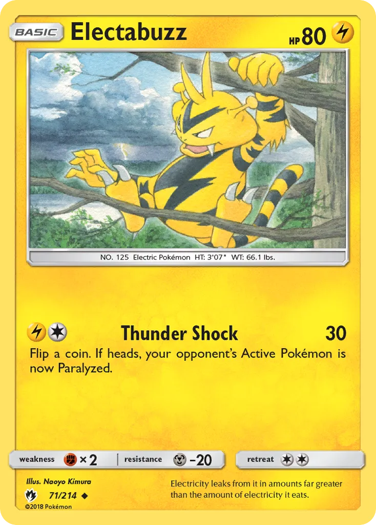 Electabuzz #71, Lost Thunder Reverse Foil
