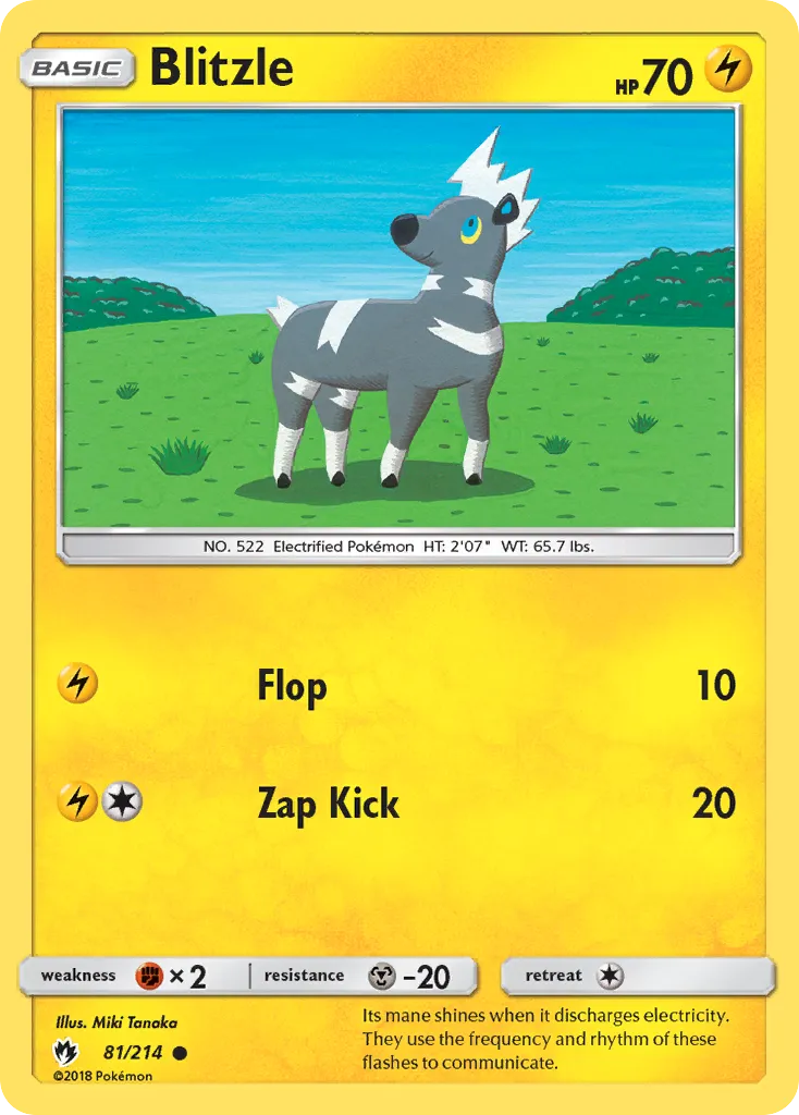 Blitzle #81, Lost Thunder Reverse Foil