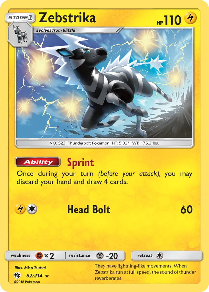 Zebstrika #82, Lost Thunder 1st Place Pokemon League
