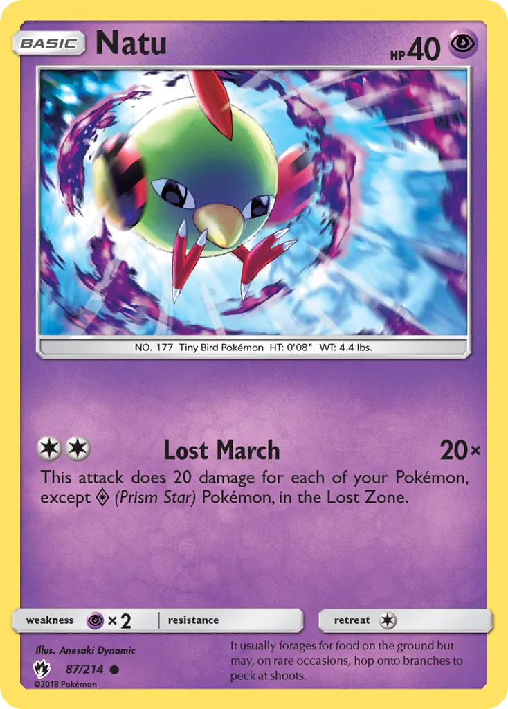 Natu #87, Lost Thunder Reverse Foil