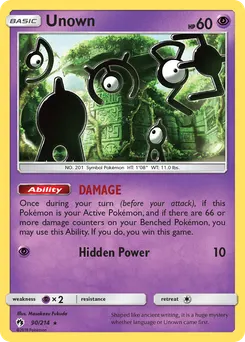 Unown #90, Lost Thunder