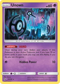 Unown #91, Lost Thunder