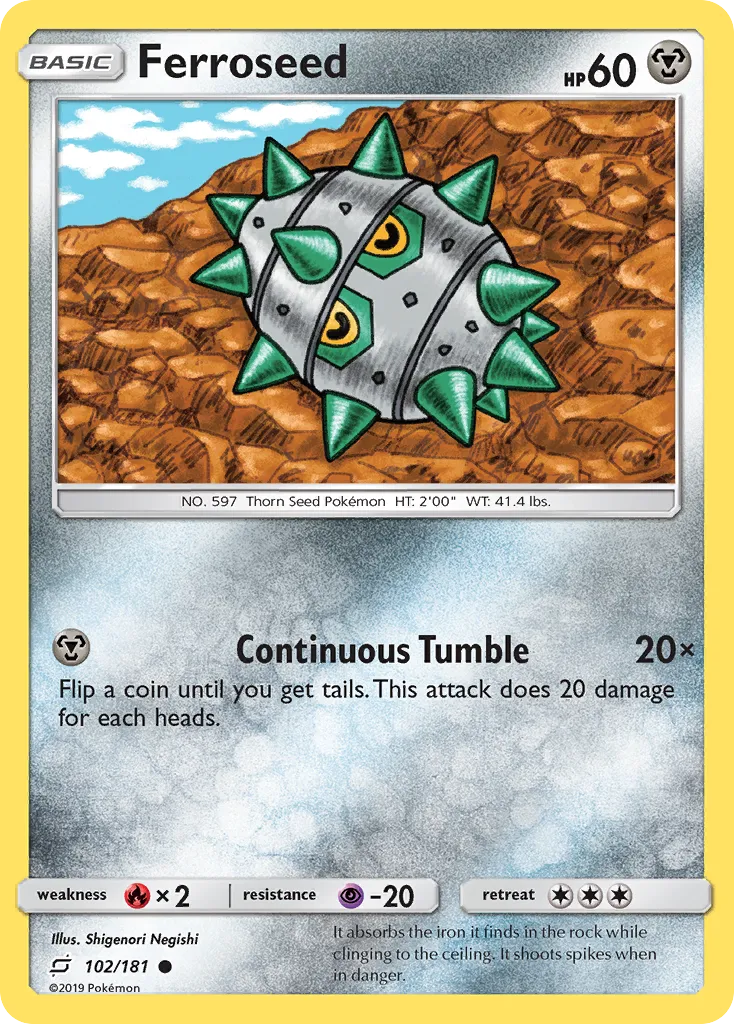 Ferroseed #102, Team Up Reverse Foil