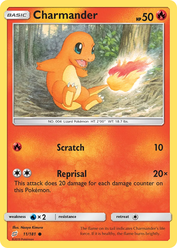 Charmander #11, Team Up Reverse Foil