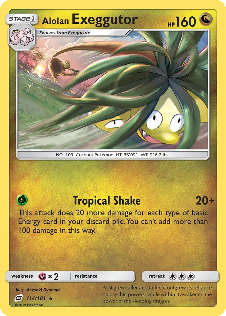 Alolan Exeggutor #114, Team Up Reverse Foil