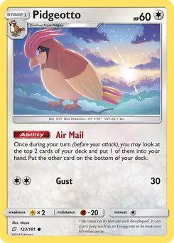 Pidgeotto #123, Team Up