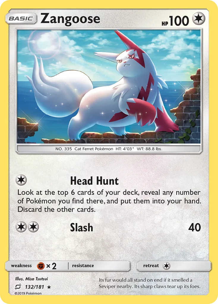 Zangoose #132, Team Up Reverse Foil