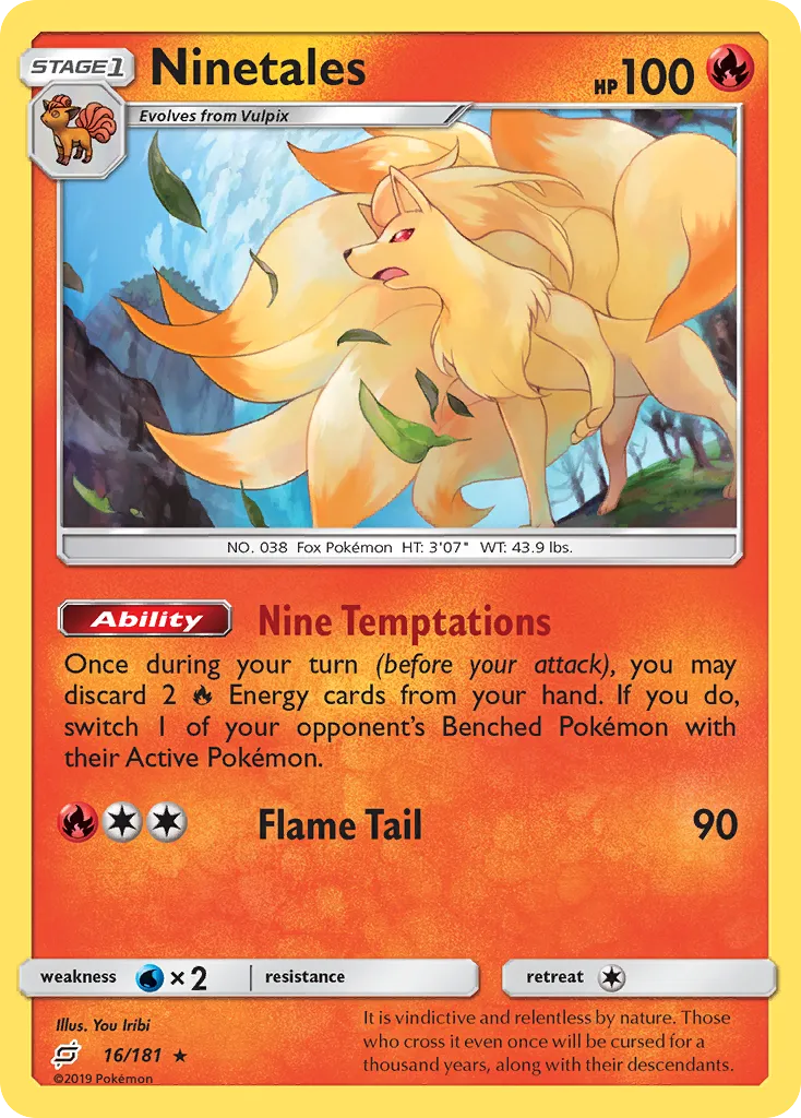 Ninetales #16, Team Up Reverse Foil