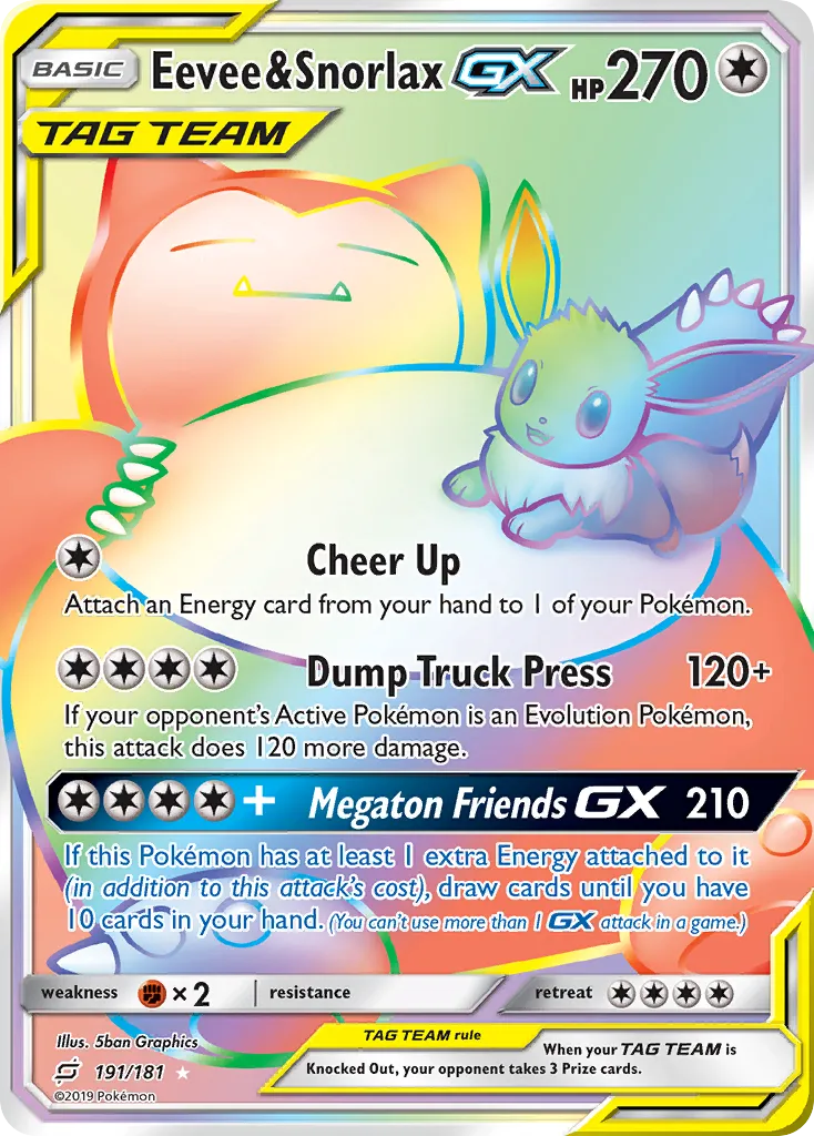 Eevee & Snorlax-GX #191, Team Up Secret