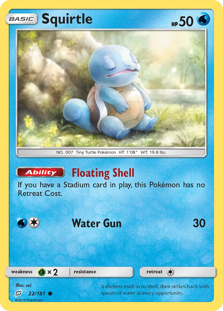 Squirtle #22, Team Up Reverse Foil