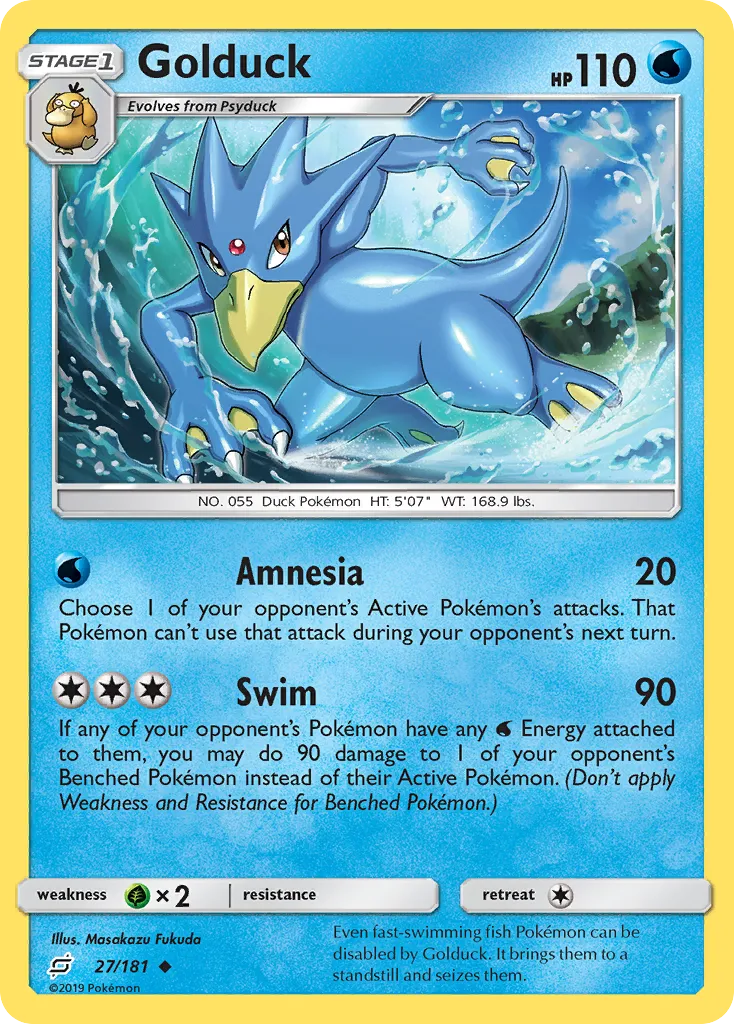 Golduck #27, Team Up Reverse Foil