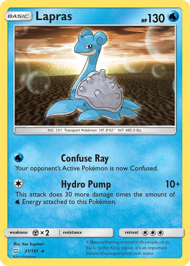 Lapras #31, Team Up Reverse Foil