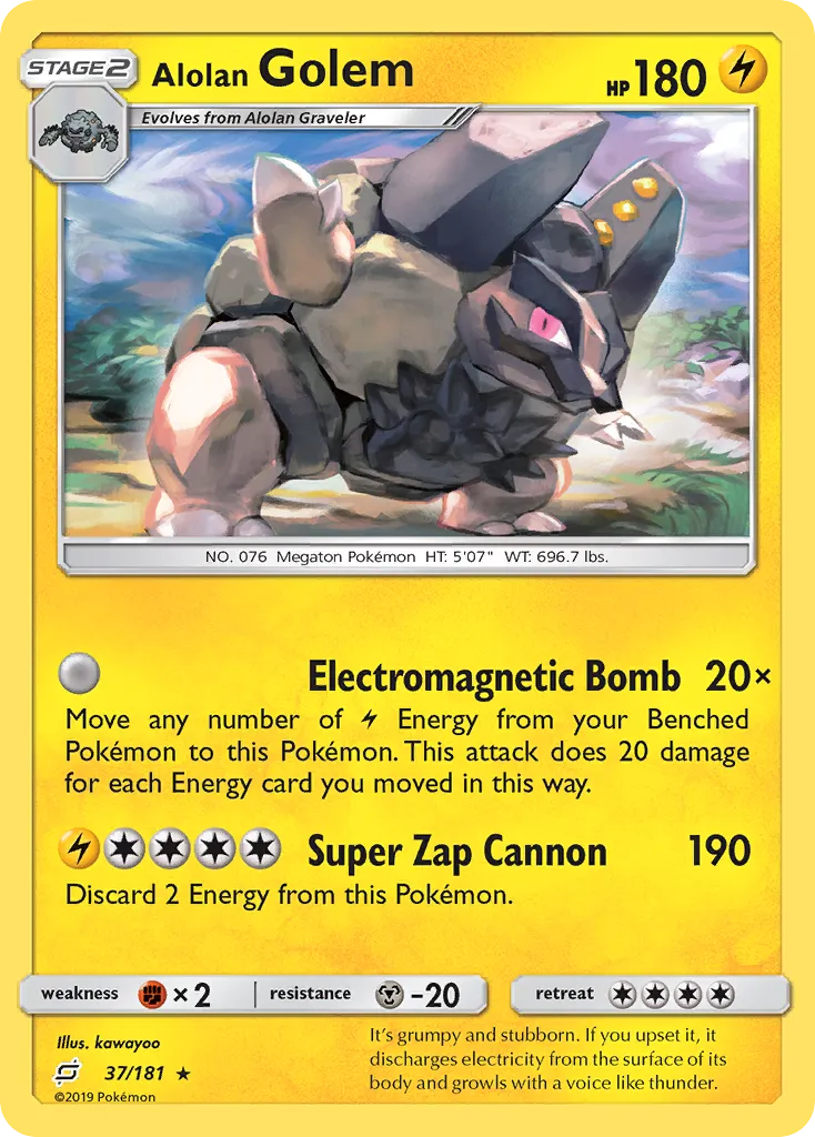 Alolan Golem #37, Team Up Reverse Foil
