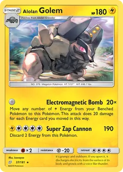 Alolan Golem #37, Reverse Foil