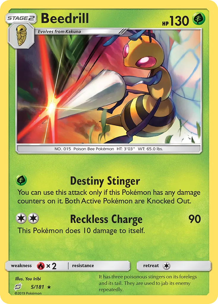Beedrill #5, Team Up Reverse Foil