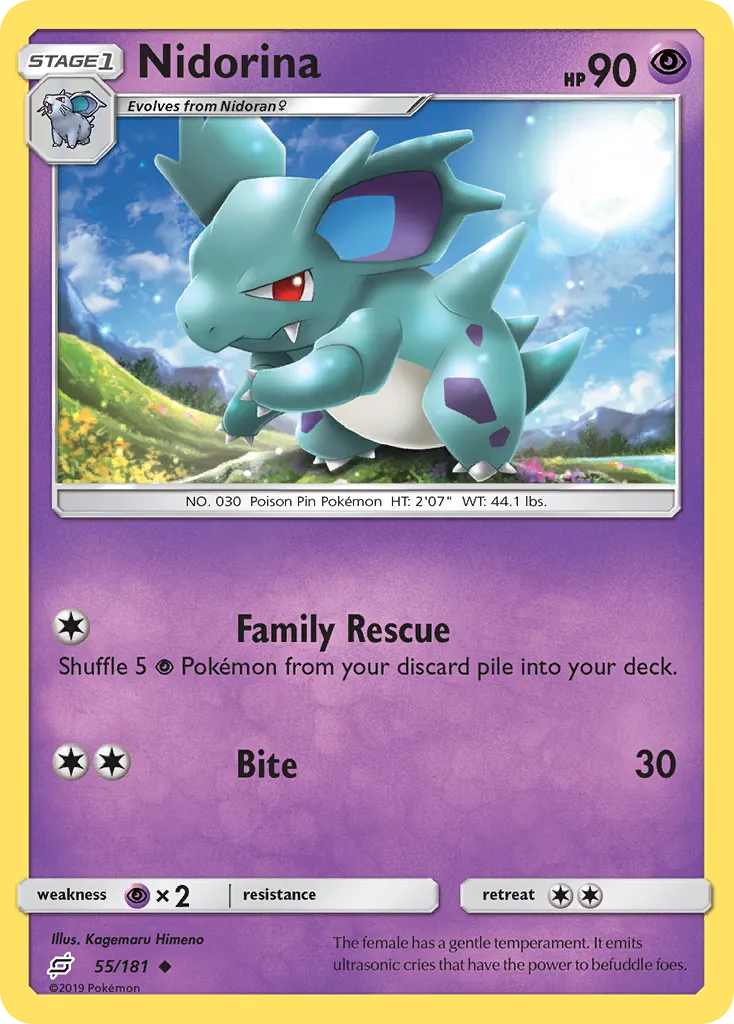 Nidorina #55, Team Up Reverse Foil