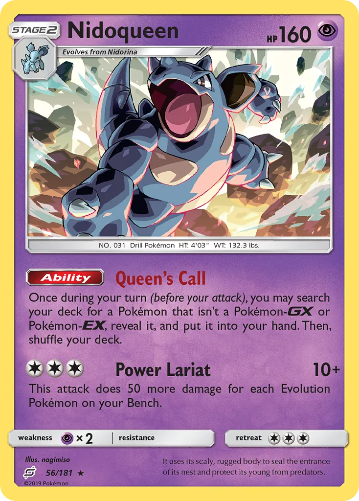 Nidoqueen #56, Team Up Reverse Foil