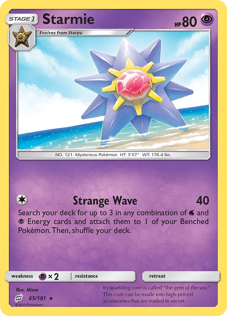 Starmie #65, Team Up Reverse Foil
