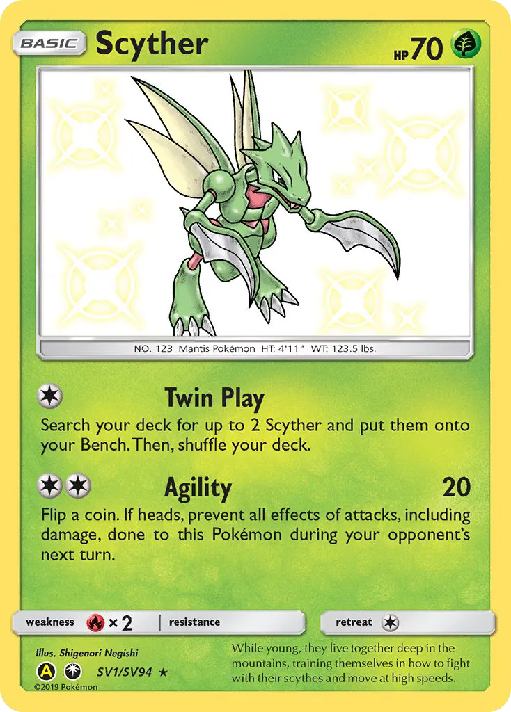 Scyther #SV1, Hidden Fates Shiny Vault
