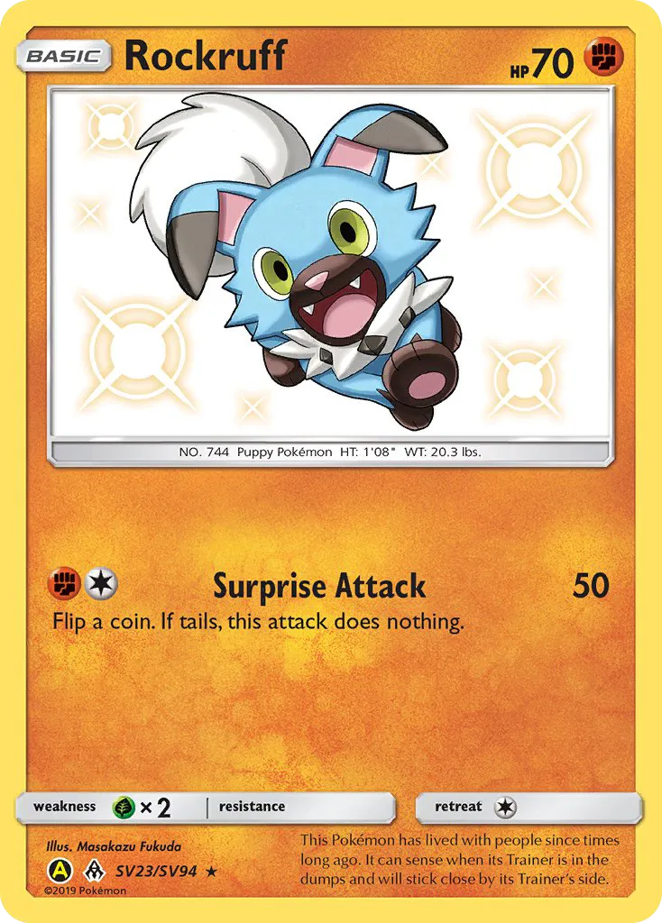 Rockruff #SV23, Hidden Fates Shiny Vault