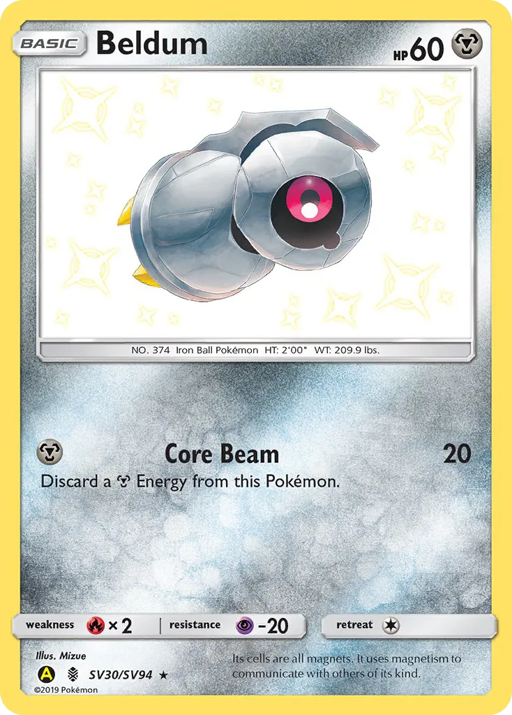 Beldum #SV30, Hidden Fates Shiny Vault