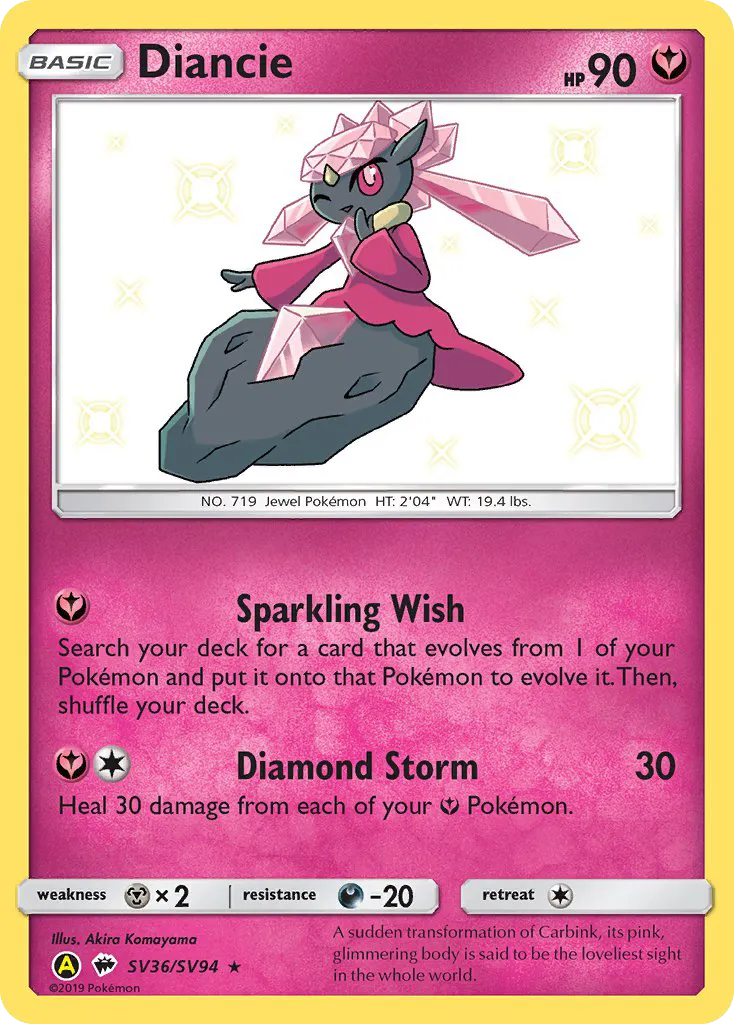 Diancie #SV36, Hidden Fates Shiny Vault