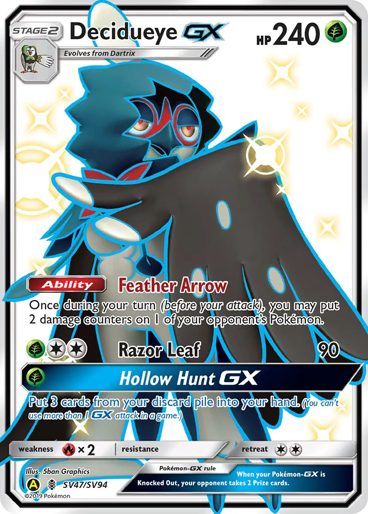 Decidueye-GX #SV47, Hidden Fates Shiny Vault