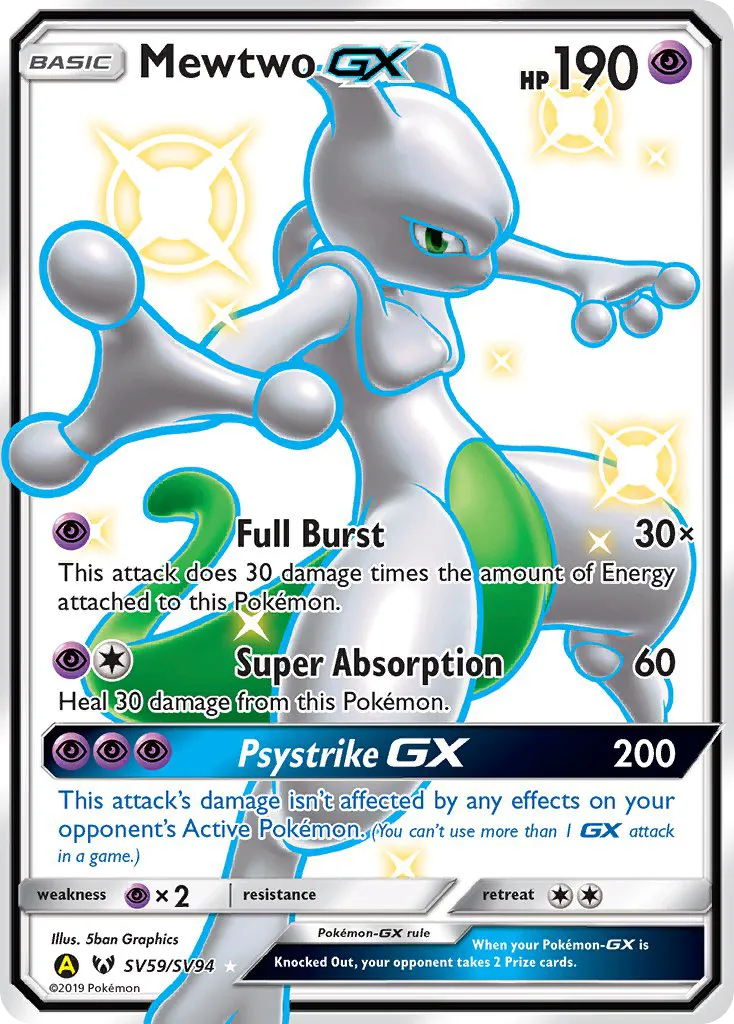 Mewtwo-GX #SV59, Hidden Fates Shiny Vault