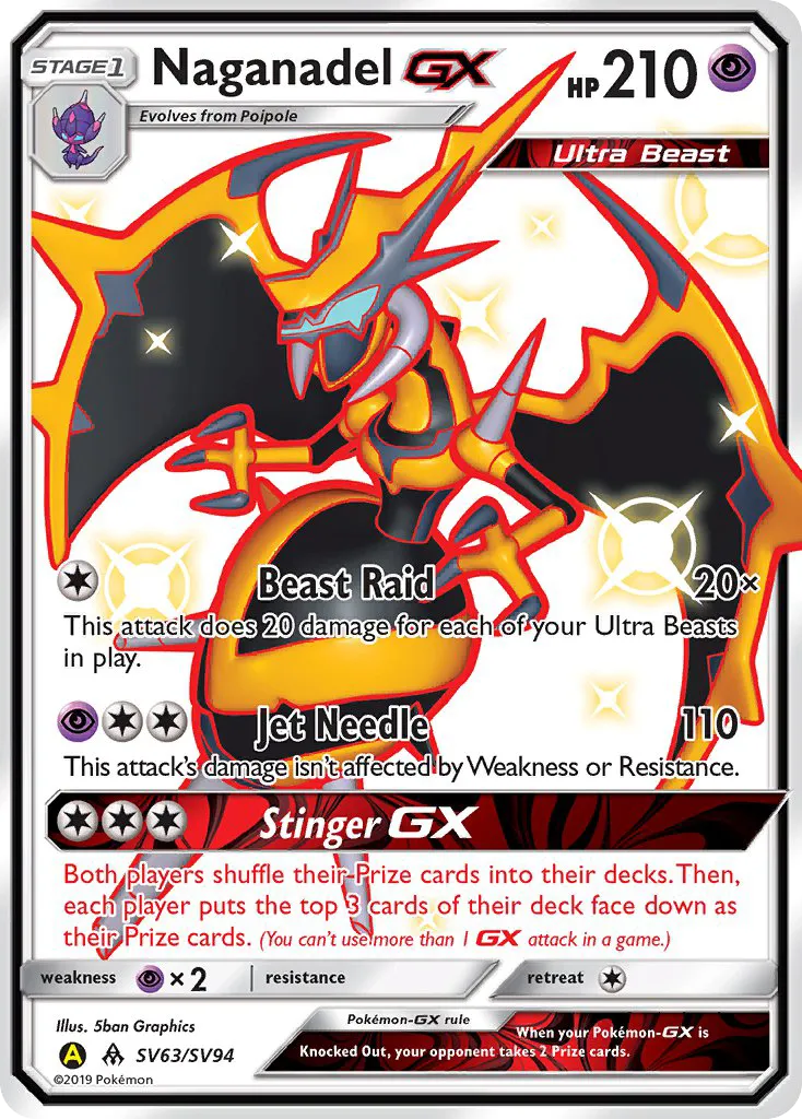 Naganadel-GX #SV63, Hidden Fates Shiny Vault