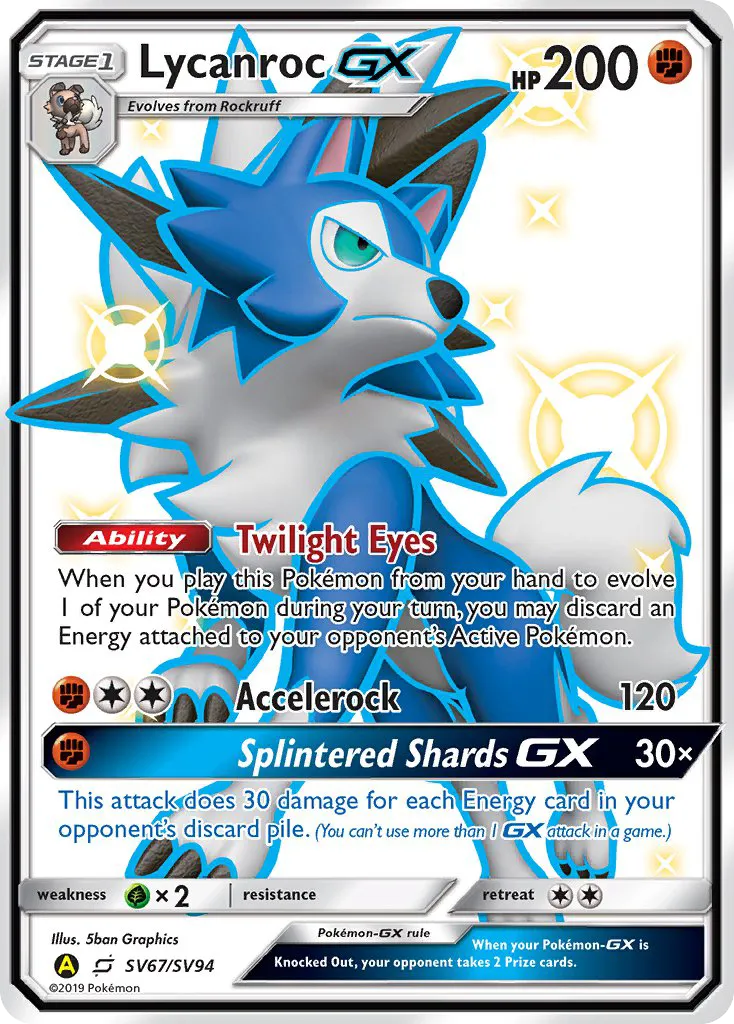 Lycanroc-GX #SV67, Hidden Fates Shiny Vault