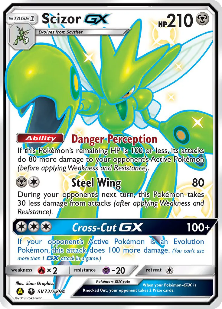Scizor-GX #SV72, Hidden Fates Shiny Vault
