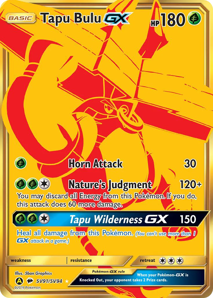 Tapu Bulu-GX #SV91, Hidden Fates Shiny Vault