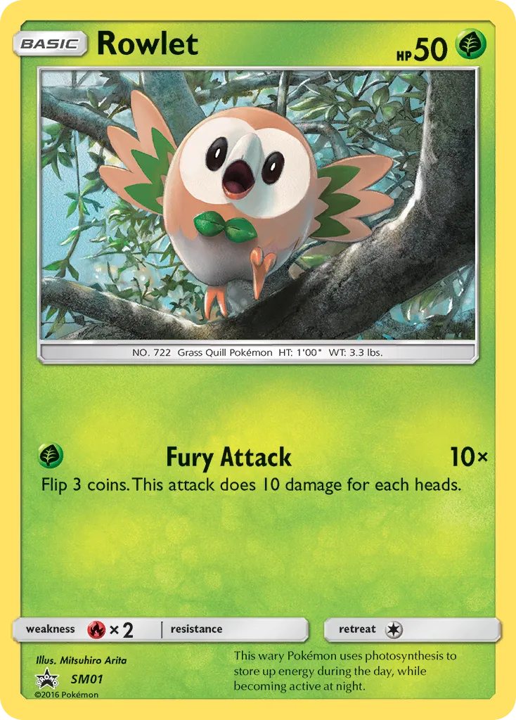 Rowlet #SM01, SM Black Star Promos Alola Collection