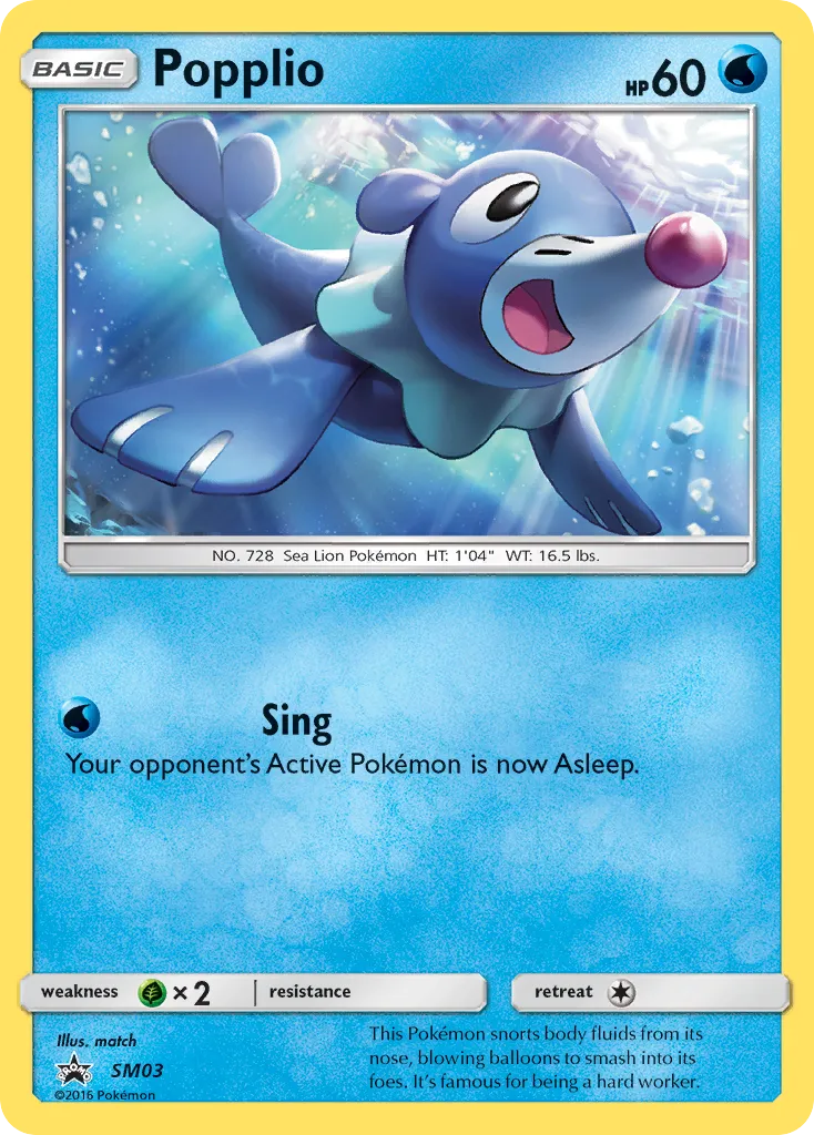 Popplio #SM03, SM Black Star Promos General Mills 2017