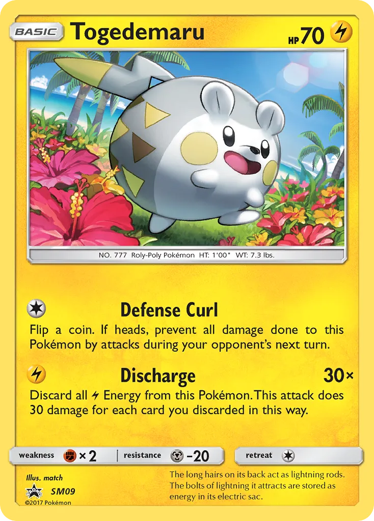 Togedemaru #SM09, SM Black Star Promos Sun & Moon Three Pack Blisters