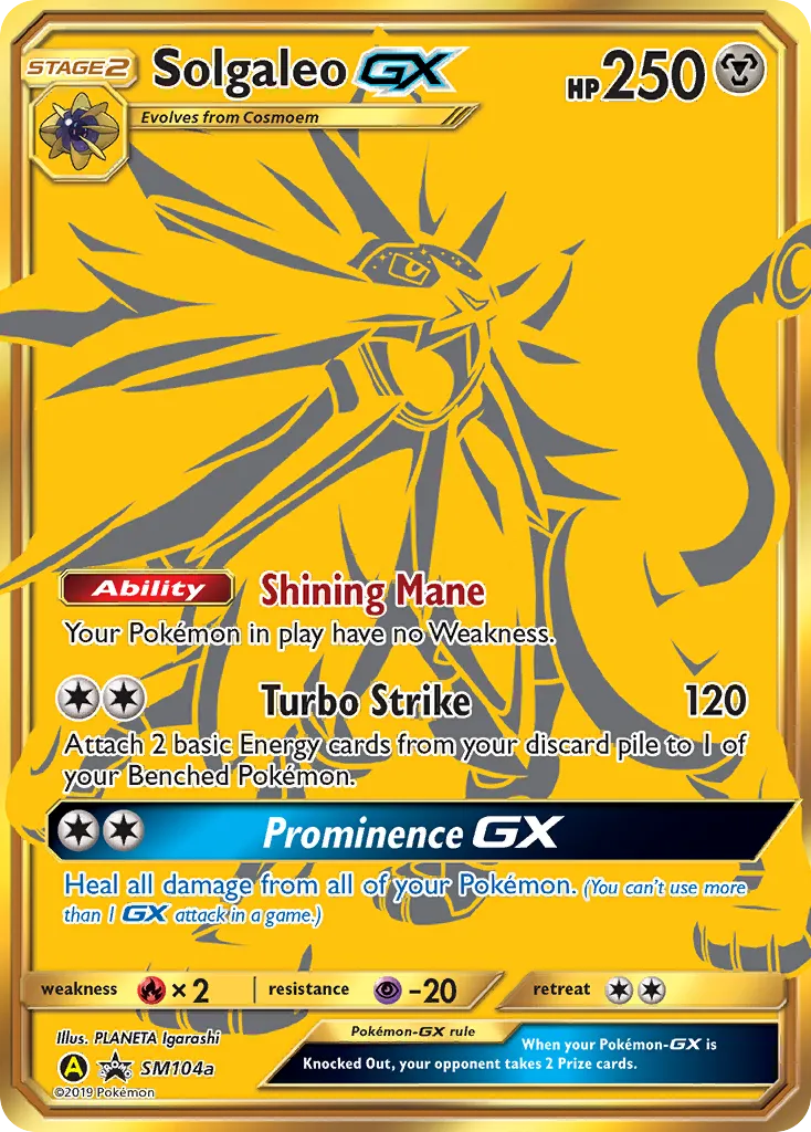 Solgaleo-GX #SM104a, SM Black Star Promos Hidden Fates Premium Collection