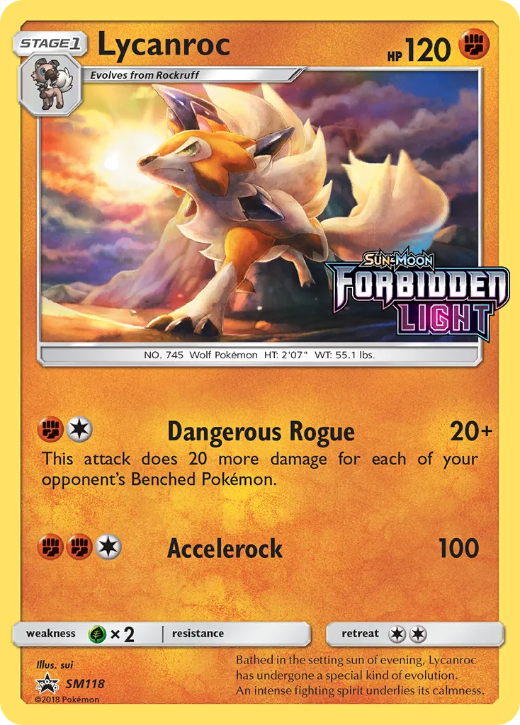 Lycanroc #SM118, SM Black Star Promos Forbidden Light Prerelease-Staff