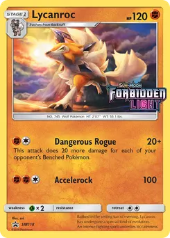 Lycanroc #SM118, Forbidden Light Prerelease