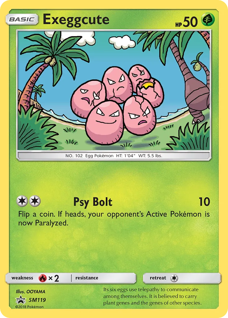 Exeggcute #SM119, SM Black Star Promos Forbidden Light Single Pack