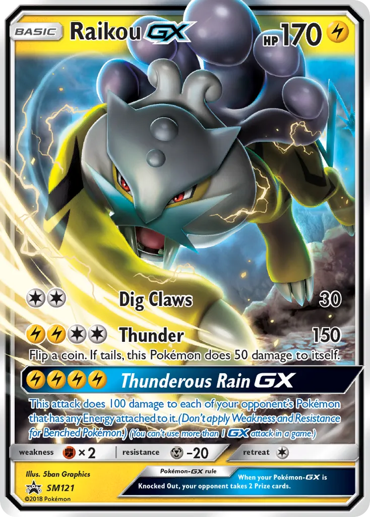 Raikou-GX #SM121, SM Black Star Promos Legends of Johto GX Premium Collection