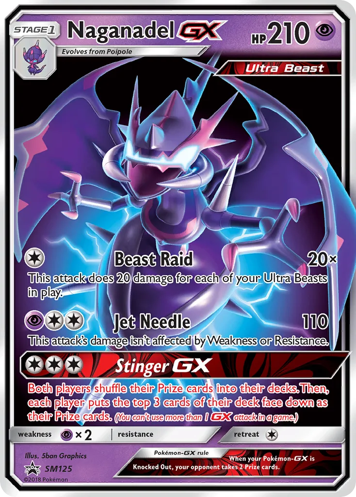 Naganadel-GX #SM125, SM Black Star Promos Dragon Majesty Elite Trainer