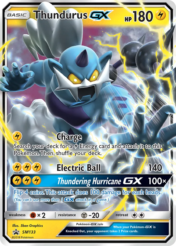 Thundurus-GX #SM133, SM Black Star Promos Forces of Nature GX Premium Collection