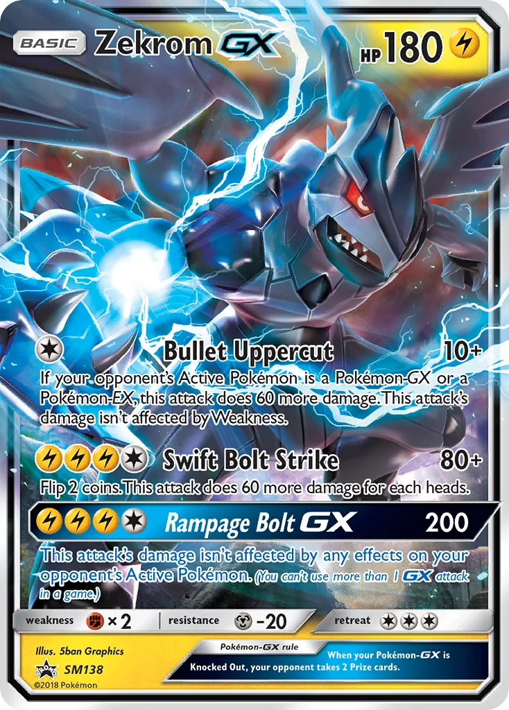 Zekrom-GX #SM138, SM Black Star Promos Dragon Majesty Legends of Unova GX Collection