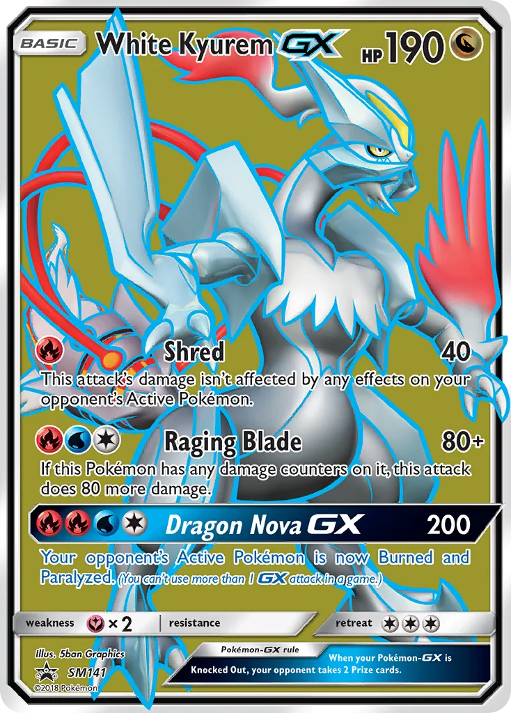 White Kyurem-GX #SM141, SM Black Star Promos Dragon Majesty Special Collection