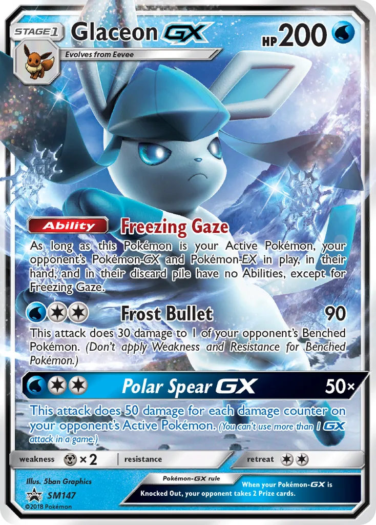 Glaceon-GX #SM147, SM Black Star Promos Evolution Celebration Tin