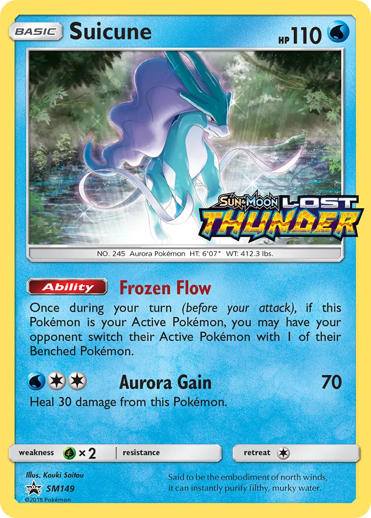 Suicune #SM149, SM Black Star Promos Lost Thunder Prerelease-Staff