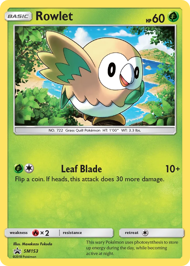Rowlet #SM153, SM Black Star Promos Lost Thunder Single Pack Blister