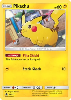Pikachu #SM157, Pikachu & Eevee Poke Ball Collection