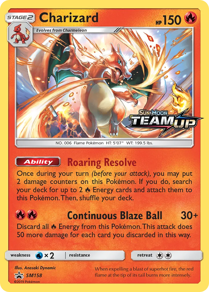 Charizard #SM158, SM Black Star Promos Team Up Prerelease-Staff