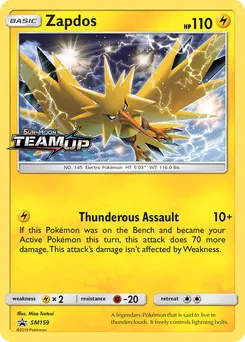 Zapdos #SM159, Team Up Prerelease